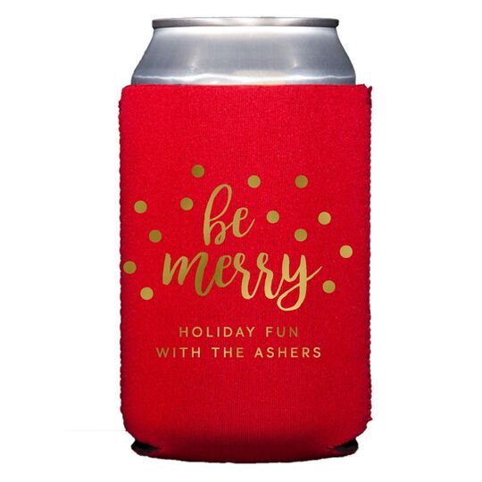 Confetti Dots Be Merry Collapsible Koozies